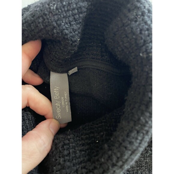 Sweaty Betty Women's Black Restful Boucle High Neck Pocket Jumper Sweater Size L - Picture 7 of 7